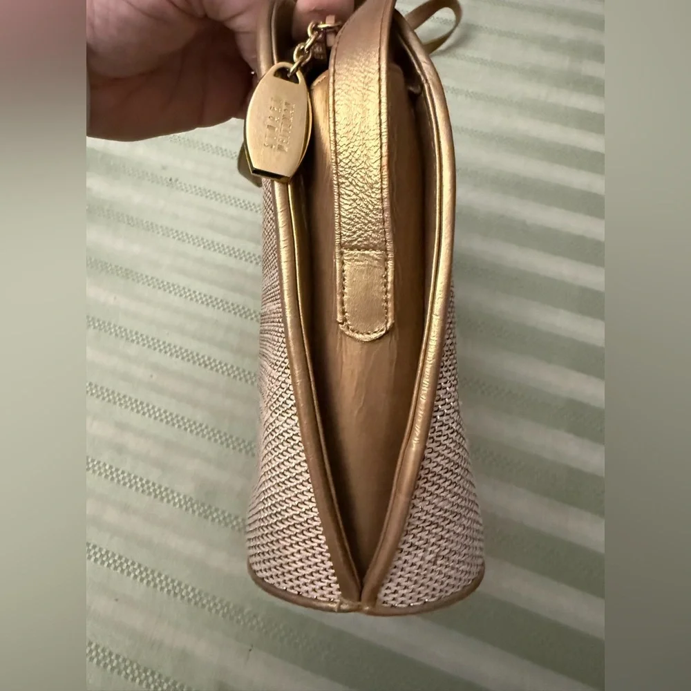 Stuart Weitzman Tan and Cream Crossbody Bag
